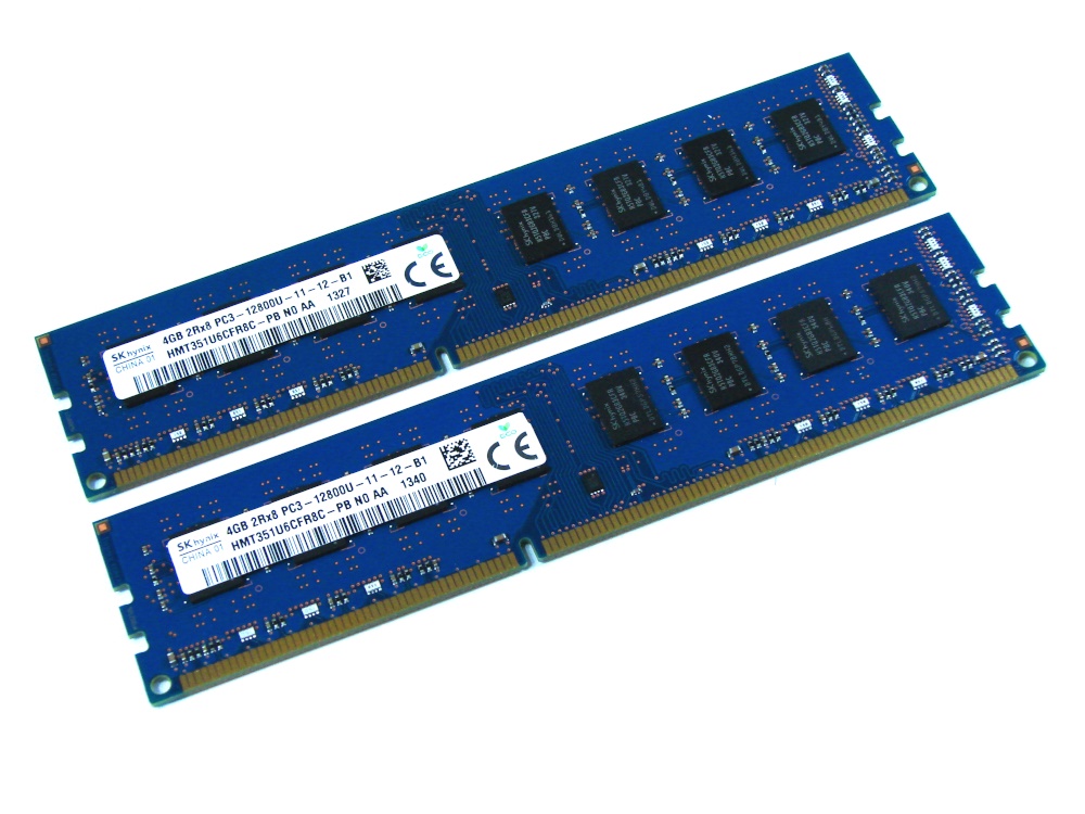 Hynix HMT351U6CFR8C-PB 8GB (2 x 4GB Kit) 2Rx8 PC3-12800U-11-12-B1 1600MHz 240pin DIMM Desktop Non-ECC DDR3 Memory - Discount Prices, Technical Specs and Reviews