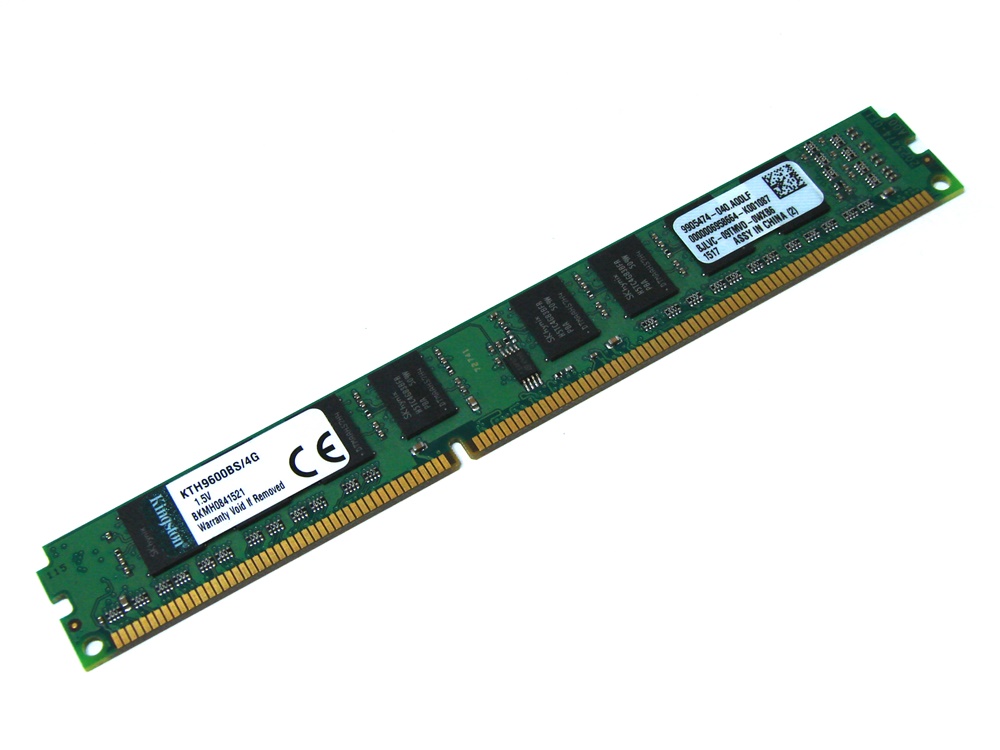 Kingston KTH9600BS/4G 4GB (for HP / Compaq Pavilion, ENVY and CQ Desktops) PC3-10600 1333MHz 240pin Low Profile DIMM Desktop Non-ECC DDR3 Memory - Discount Prices, Technical Specs and Reviews