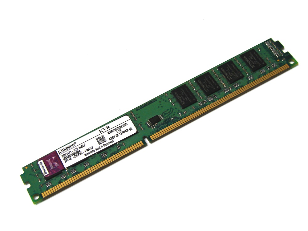 Kingston KVR1333D3N9/4G PC3-10600U 4GB 240pin Low Profile DIMM Desktop Non-ECC DDR3 Memory - Discount Prices, Technical Specs and Reviews (Green)
