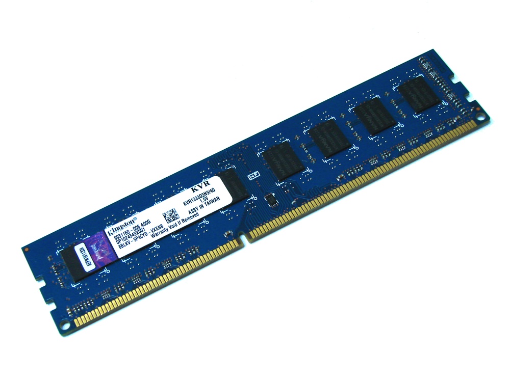 Kingston KVR1333D3N9/4G PC3-10600U 4GB 240pin DIMM Desktop Non-ECC DDR3 Memory - Discount Prices, Technical Specs and Reviews (Blue)