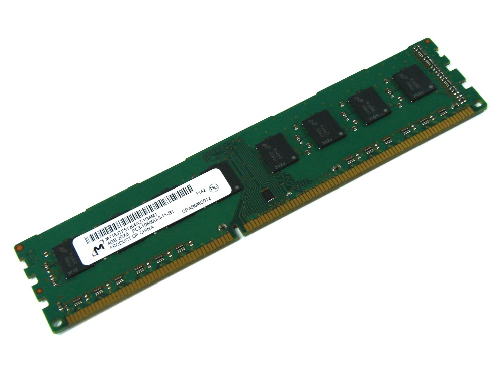 Micron MT16JTF51264AZ-1G4M1 4GB PC3-10600U-9-11-B1 1333MHz 2Rx8 240-pin DIMM Desktop Non-ECC DDR3 Memory - Discount Prices, Technical Specs and Reviews
