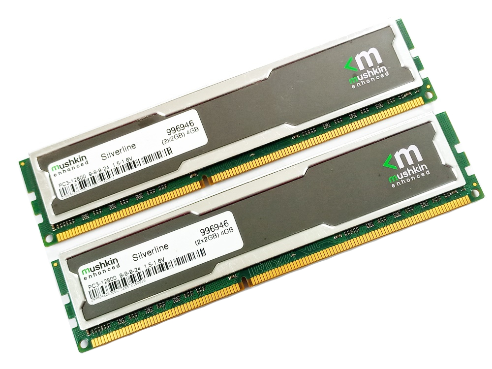 Mushkin Enhanced Silverline 996946 4GB (2 x 2GB Kit) PC3-12800 1600MHz 240pin DIMMs Desktop Non-ECC DDR3 Memory - Discount Prices, Technical Specs and Reviews
