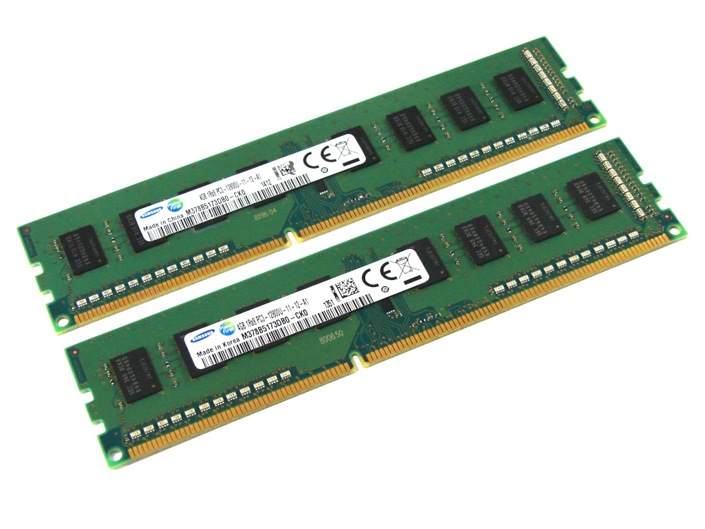 Samsung M378B5173DB0-CK0 8GB (2 x 4GB Kit) PC3-12800U-11-12-A1 1600MHz 1Rx8 240pin DIMM Desktop Non-ECC DDR3 Memory - Discount Prices, Technical Specs and Reviews