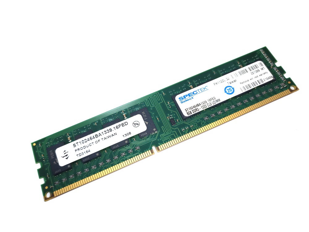 Spectek ST102464BA1339 8GB PC3-10600 1333MHz 240pin DIMM Desktop Non-ECC DDR3 Memory - Discount Prices, Technical Specs and Reviews