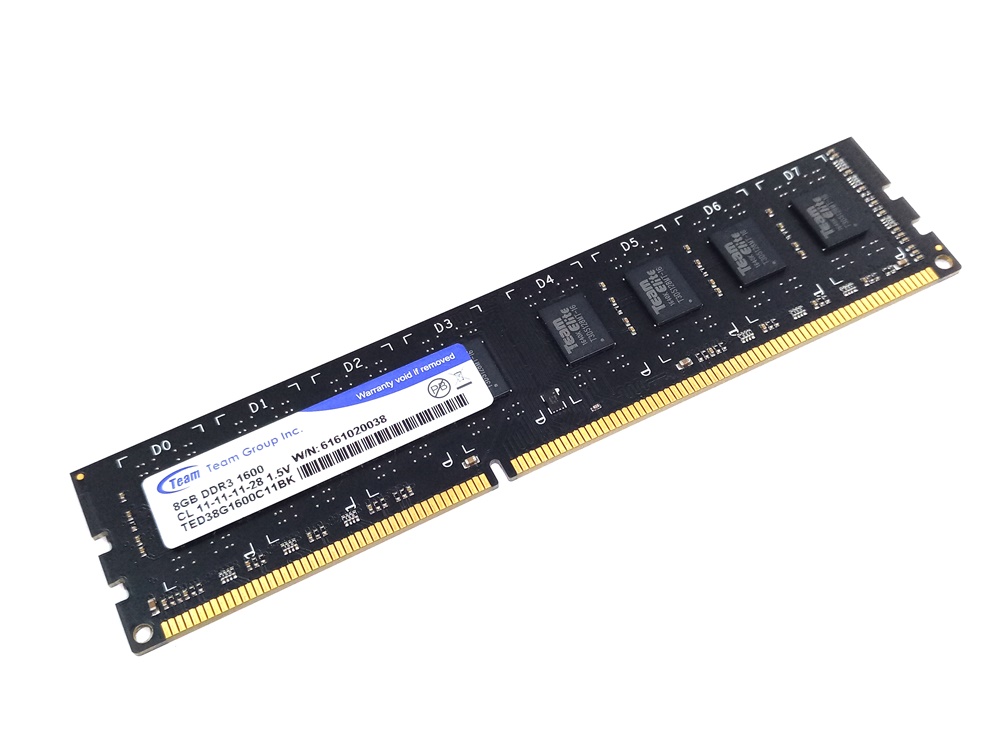 Team Group TED38G1600C11BK 8GB PC3-12800U 1600MHz 2Rx8 240pin DIMM Desktop Non-ECC DDR3 Memory - Discount Prices, Technical Specs and Reviews