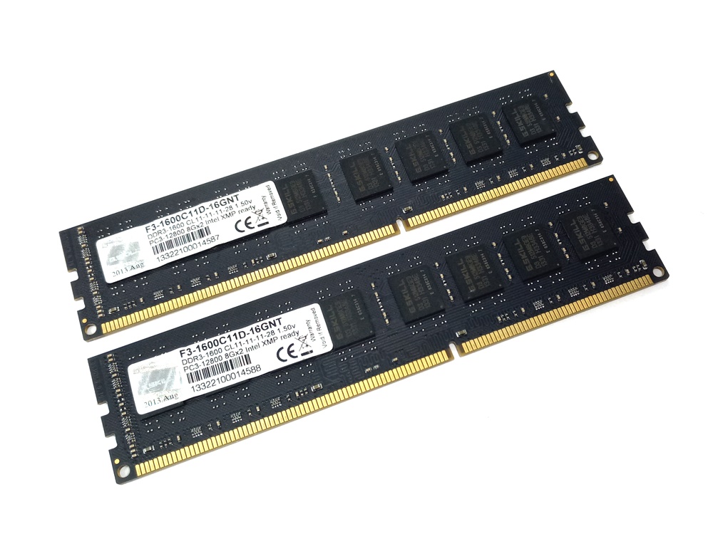 G.Skill Value F3-1600C11D-16GNT 16GB (2 x 8GB Kit) PC3-12800 1600MHz 240pin DIMM Desktop Non-ECC DDR3 Memory - Discount Prices, Technical Specs and Reviews