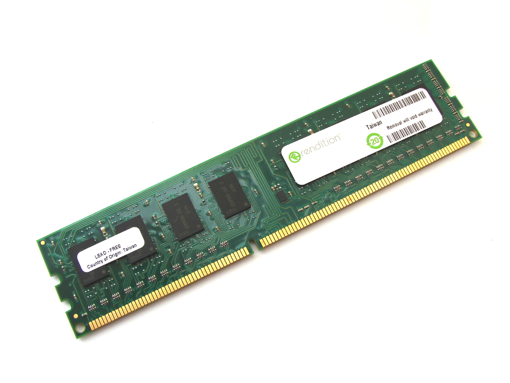 Rendition RM25664BA1339 2GB PC3-10600U 2Rx8 1333MHz 240pin DIMM Desktop Non-ECC DDR3 Memory - Discount Prices, Technical Specs and Reviews