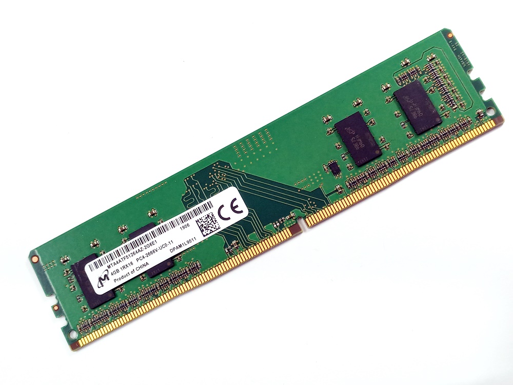 Micron MTA4ATF51264AZ-2G6E1 4GB PC4-2666V-UC0-11, 2666MHz, 1Rx16 CL19, 1.2V, 288pin DIMM, Desktop DDR4 Memory - Discount Prices, Technical Specs and Reviews