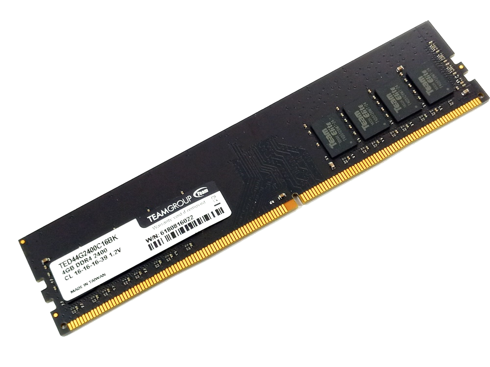 Team TED44G2400C16BK 4GB PC4-19200, 2400MHz, 1Rx8 CL17, 1.2V, 288pin DIMM, Desktop DDR4 Memory - Discount Prices, Technical Specs and Reviews