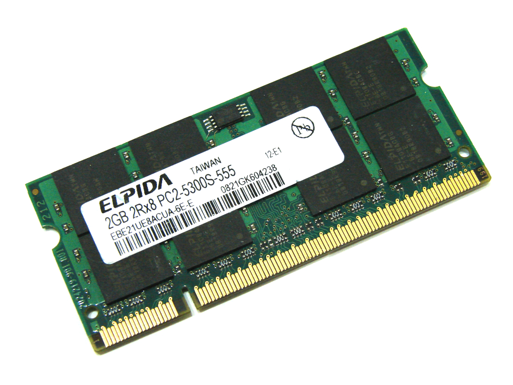 Elpida EBE21UE8ACUA-6E-E 2GB PC2-5300S-555 667MHz 200pin Laptop / Notebook Non-ECC SODIMM CL5 1.8V DDR2 Memory - Discount Prices, Technical Specs and Reviews