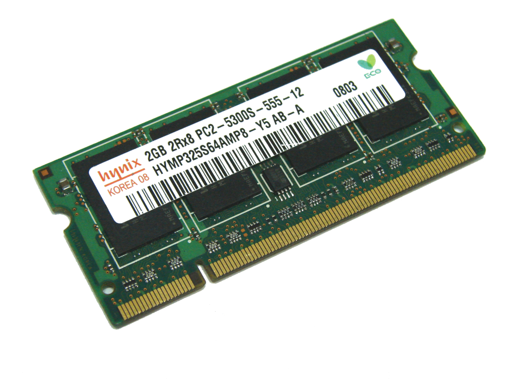 Hynix HYMP325S64AMP8-Y5 2GB PC2-5300S-555-12 2Rx8 667MHz 200pin Laptop / Notebook Non-ECC SODIMM CL5 1.8V DDR2 Memory - Discount Prices, Technical Specs and Reviews