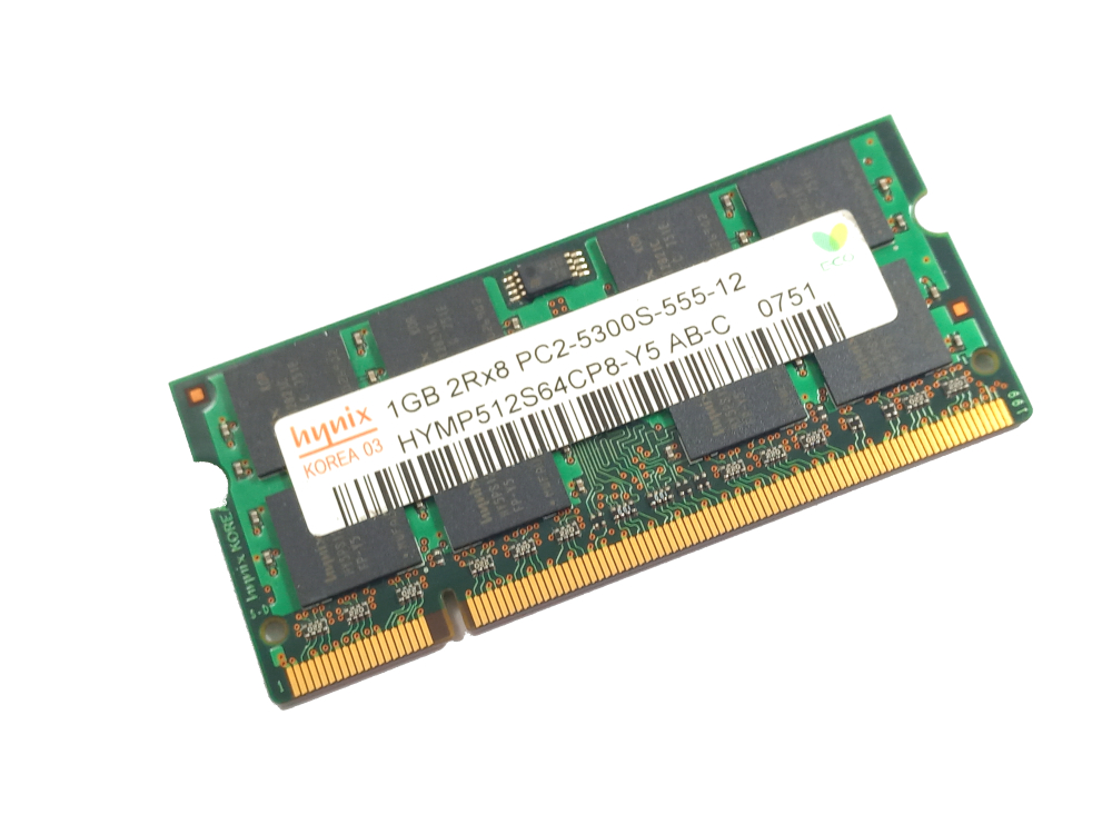 Hynix HYMP512S64CP8-Y5 1GB PC2-5300S-555-12 667MHz 200pin Laptop / Notebook Non-ECC SODIMM CL5 1.8V DDR2 Memory - Discount Prices, Technical Specs and Reviews