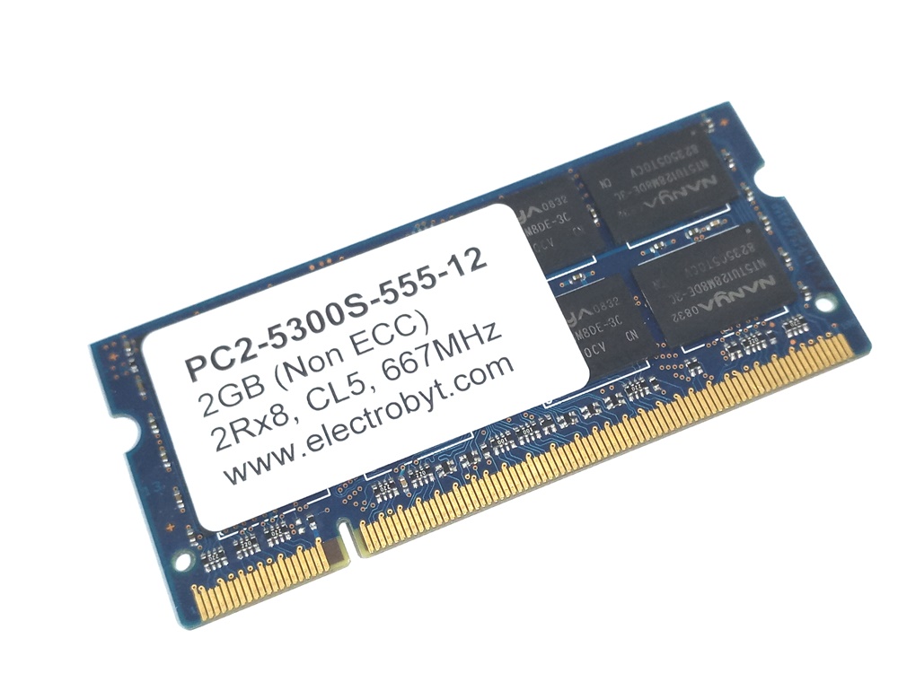 Electrobyt PC2-5300S-555-12 2GB 667MHz 2Rx8 200pin Laptop / Notebook Non-ECC SODIMM CL5 1.8V DDR2 Memory - Discount Prices, Technical Specs and Reviews (BLUE)