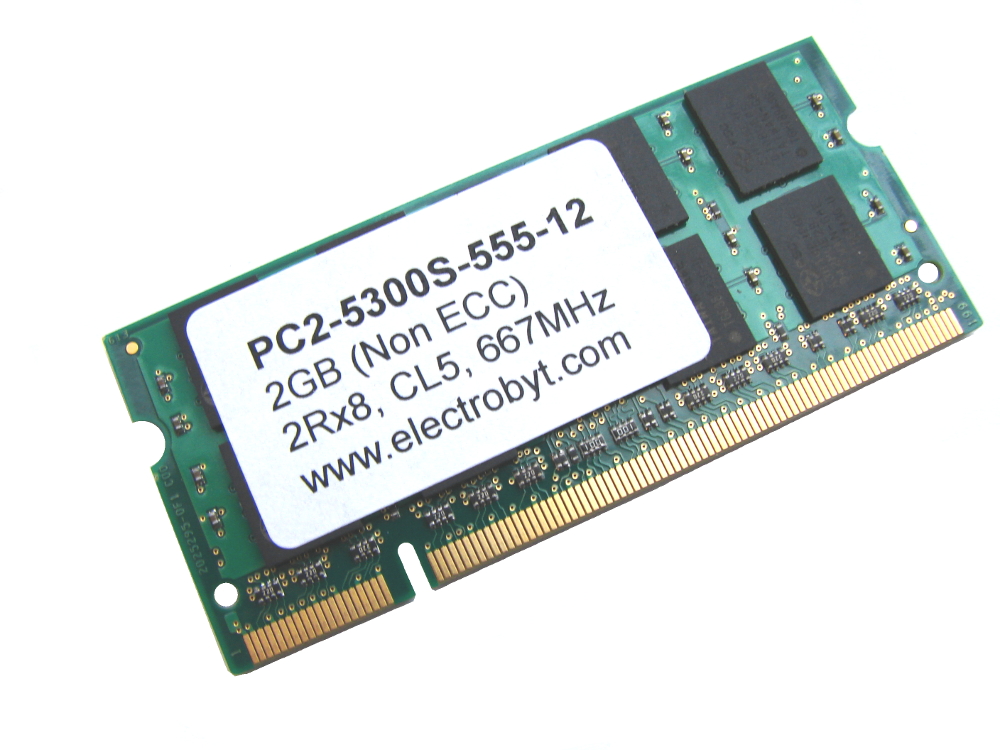 Electrobyt PC2-5300S-555-12 2GB 667MHz 2Rx8 200pin Laptop / Notebook Non-ECC SODIMM CL5 1.8V DDR2 Memory - Discount Prices, Technical Specs and Reviews