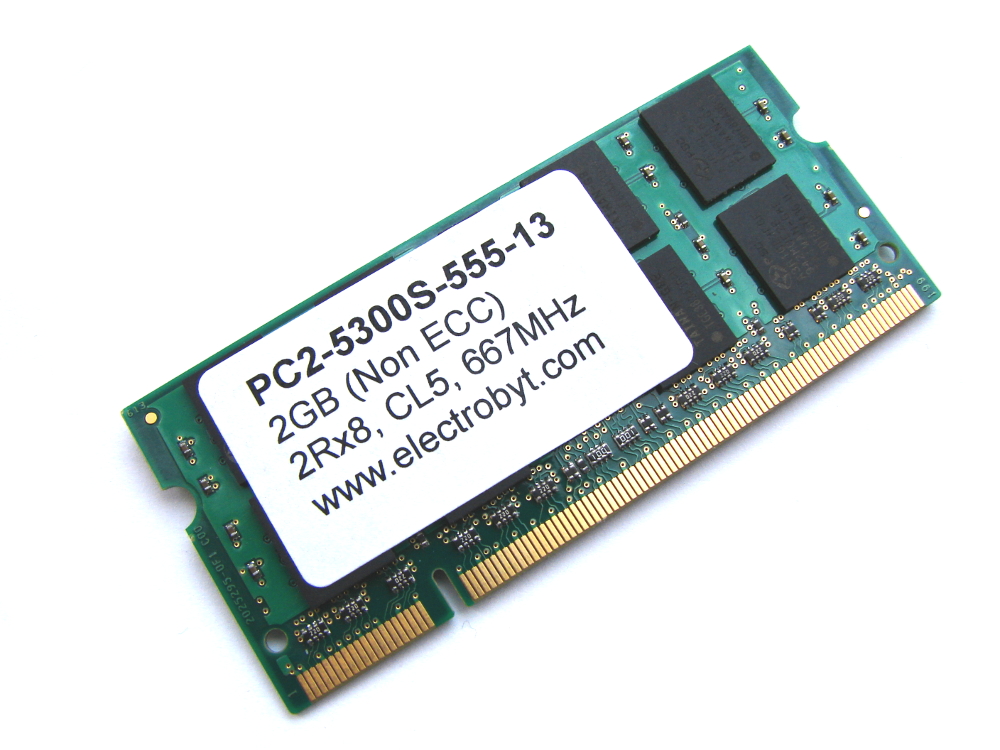 Electrobyt PC2-5300S-555-13 2GB 667MHz 2Rx8 200pin Laptop / Notebook Non-ECC SODIMM CL5 1.8V DDR2 Memory - Discount Prices, Technical Specs and Reviews