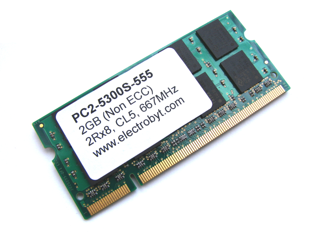 Electrobyt PC2-5300S-555 2GB 667MHz 2Rx8 200pin Laptop / Notebook Non-ECC SODIMM CL5 1.8V DDR2 Memory - Discount Prices, Technical Specs and Reviews