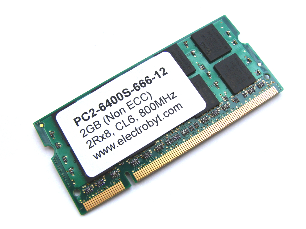 Electrobyt PC2-6400S-666-12 2GB 2Rx8 PC2-6400 800MHz 200pin Laptop / Notebook Non-ECC SODIMM CL6 1.8V DDR2 Memory - Discount Prices, Technical Specs and Reviews