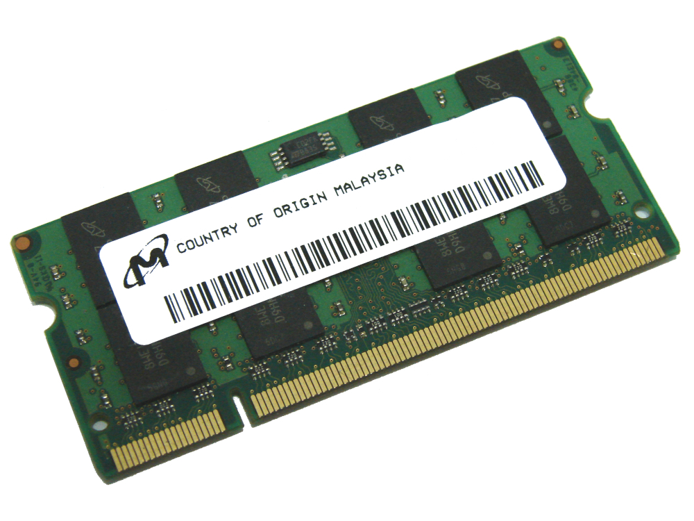 Micron MT16HTF25664HY-800J1 2GB PC2-6400S-666-13-F1 800MHz 2Rx8 200pin Laptop / Notebook Non-ECC SODIMM CL6 1.8V DDR2 Memory - Discount Prices, Technical Specs and Reviews