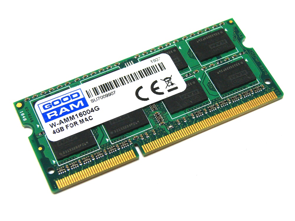 Goodram W-AMM16004G 4GB PC3-12800S 1600MHz 204-pin MAC / Laptop / Notebook SODIMM CL11 1.5V Non-ECC DDR3 Memory - Discount Prices, Technical Specs and Reviews