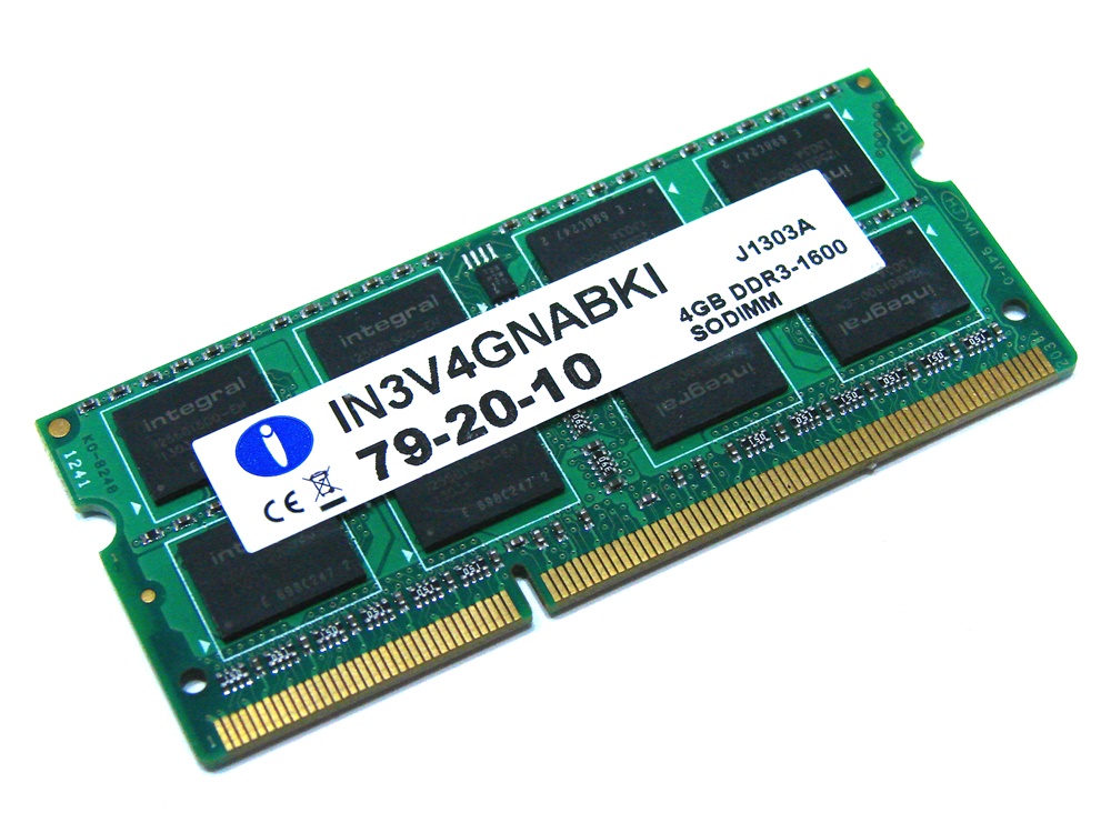 Integral IN3V4GNABKI 4GB PC3-12800S 2Rx8 1600MHz 204-pin Laptop / Notebook SODIMM CL11 1.5V Non-ECC DDR3 Memory - Discount Prices, Technical Specs and Reviews