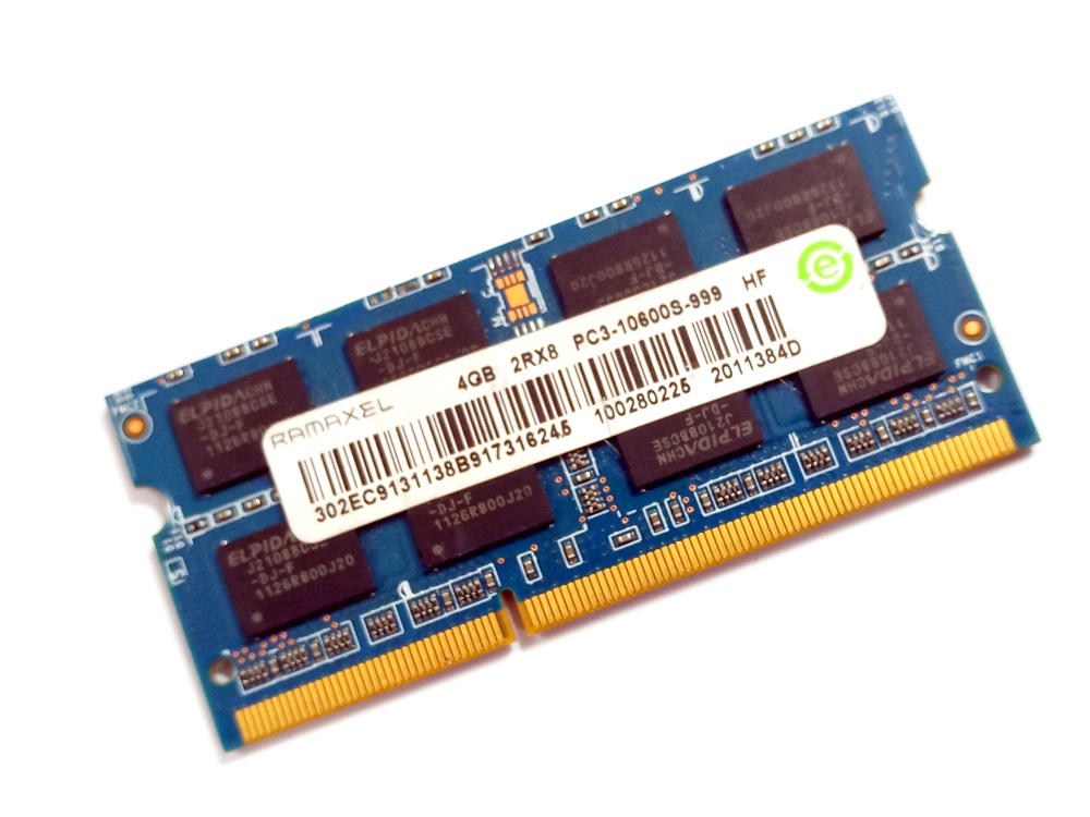 Ramaxel 100280225 4GB 2Rx8 PC3-10600S-999 1333MHz 204pin Laptop / Notebook SODIMM CL9 1.5V Non-ECC DDR3 Memory - Discount Prices, Technical Specs and Reviews