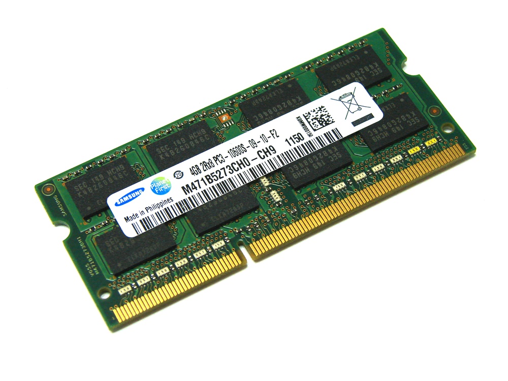 Samsung M471B5273CH0-CH9 4GB PC3-10600S-09-10-F2 2Rx8 1333MHz 204pin Laptop / Notebook SODIMM CL9 1.5V Non-ECC DDR3 Memory - Discount Prices, Technical Specs and Reviews - Click Image to Close