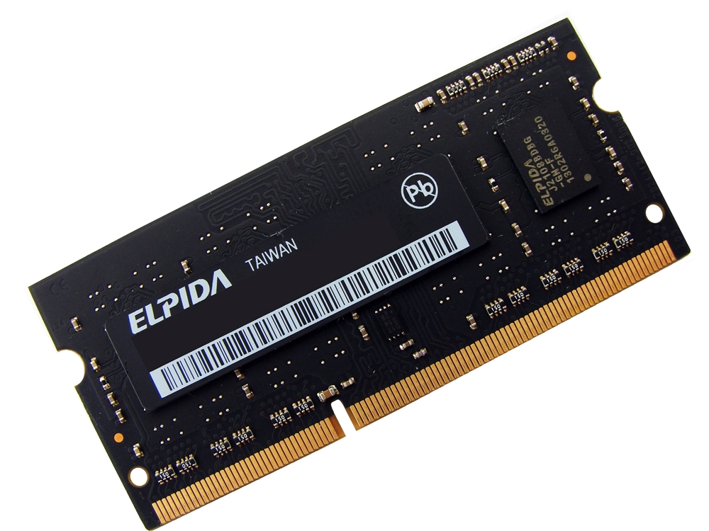 Elpida EBJ20UF8BDU5-GN-F 2GB PC3-12800S-11-10-B2 1Rx8 1600MHz 204pin Laptop / Notebook SODIMM CL11 1.5V Non-ECC DDR3 Memory - Discount Prices, Technical Specs and Reviews (Black)