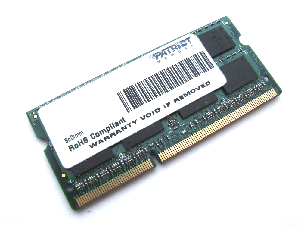 Patriot PSD32G13332S 2GB PC3-10600S 2Rx8 1333MHz 204pin Laptop / Notebook SODIMM CL9 1.5V Non-ECC DDR3 Memory - Discount Prices, Technical Specs and Reviews