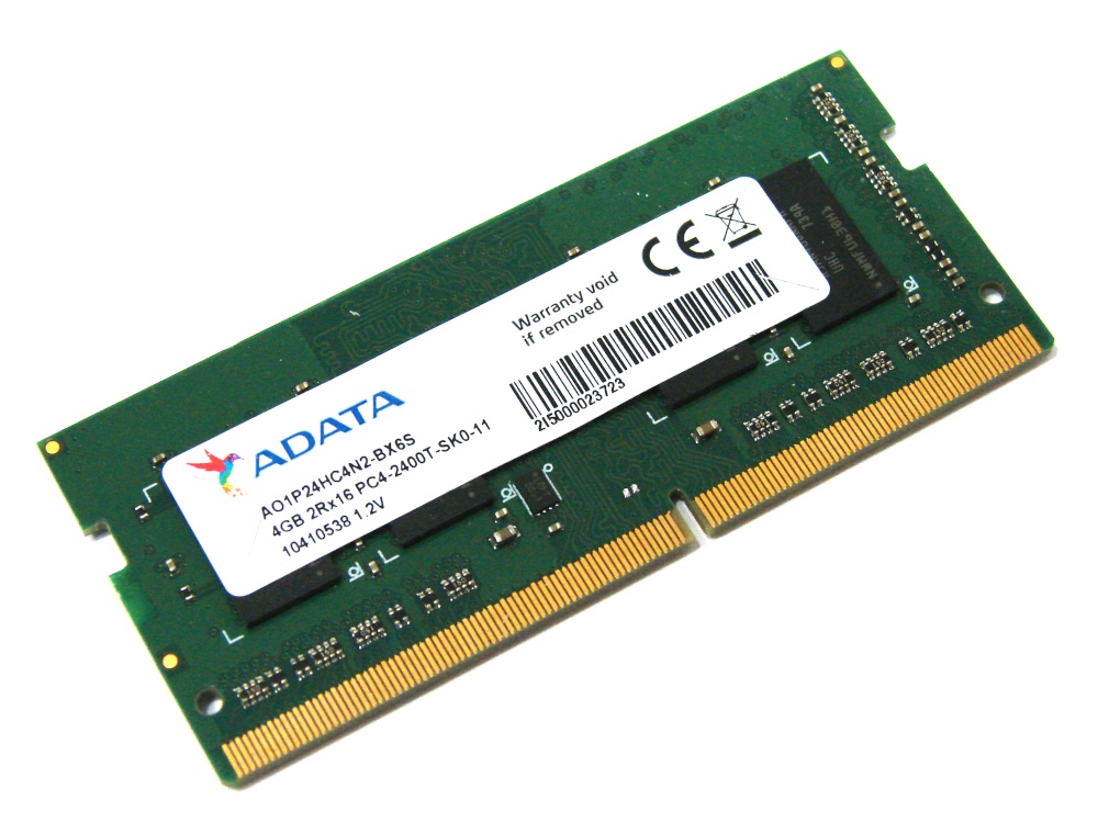 ADATA AO1P24HC4N2-BX6S 4GB PC4-2400T-SK0-11 1Rx8 2400MHz PC4-19200 260pin Laptop / Notebook SODIMM CL17 1.2V Non-ECC DDR4 Memory - Discount Prices, Technical Specs and Reviews