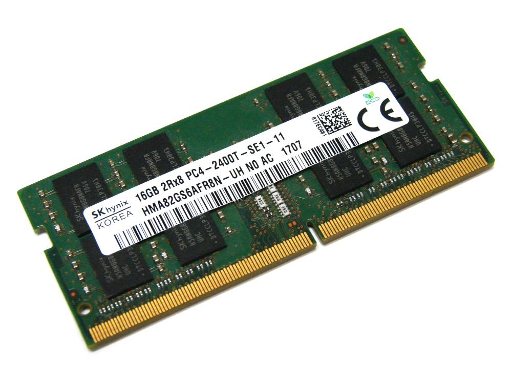 Hynix HMA82GS6AFR8N-UH 16GB PC4-2400T-SE1-11 2Rx8 2400MHz PC4-19200 260pin Laptop / Notebook SODIMM CL17 1.2V Non-ECC DDR4 Memory - Discount Prices, Technical Specs and Reviews