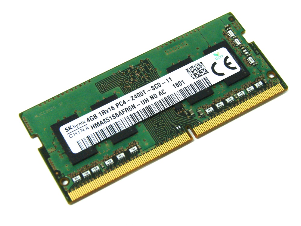Hynix HMA851S6AFR6N-UH 4GB PC4-2400T-SC0-11 1Rx16 2400MHz PC4-19200 260pin Laptop / Notebook SODIMM CL17 1.2V Non-ECC DDR4 Memory - Discount Prices, Technical Specs and Reviews