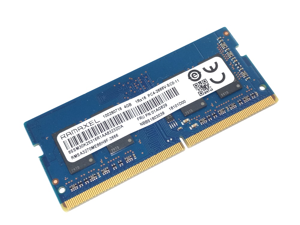Ramaxel RMSA3270ME86H9F-2666 4GB PC4-2666V-SC0-11 1Rx16 2666MHz PC4-21300 260pin Laptop / Notebook SODIMM CL19 1.2V Non-ECC DDR4 Memory - Discount Prices, Technical Specs and Reviews