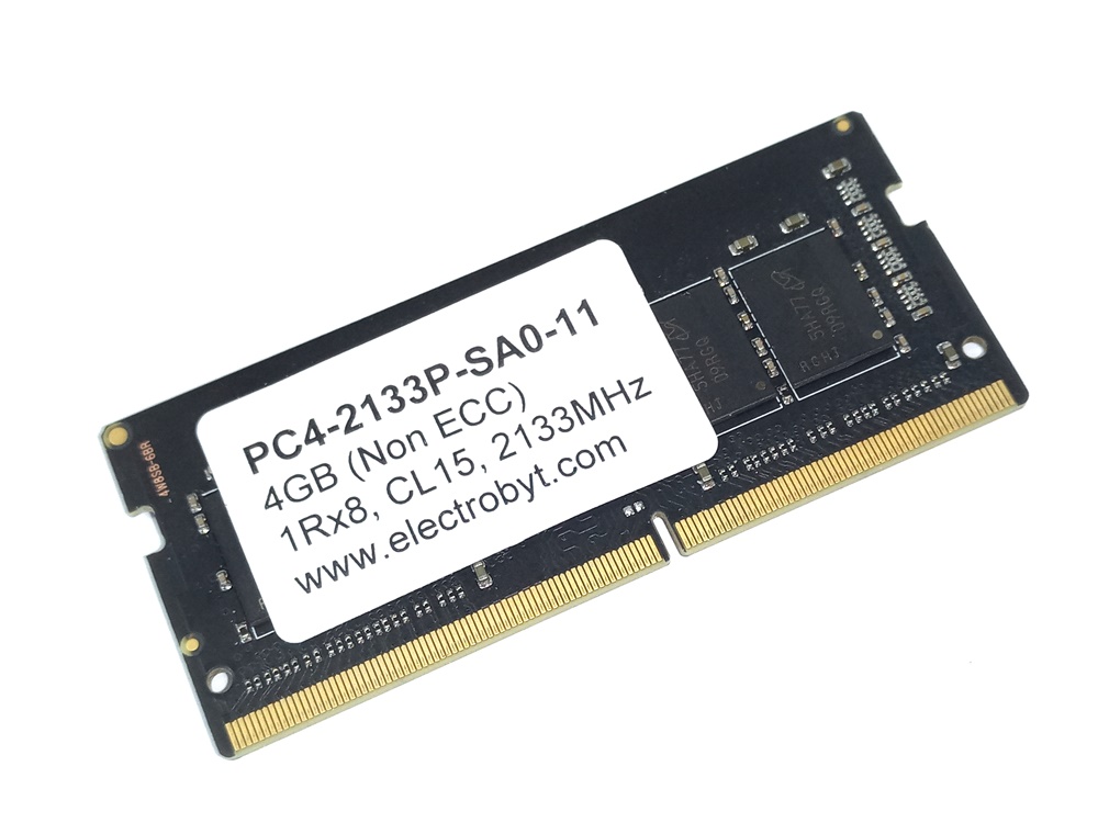 Electrobyt PC4-2133P-SA0-11 4GB 1Rx8 2133MHz PC4-17000 260pin Laptop / Notebook SODIMM CL15 1.2V Non-ECC DDR4 Memory - Discount Prices, Technical Specs and Reviews (Black)