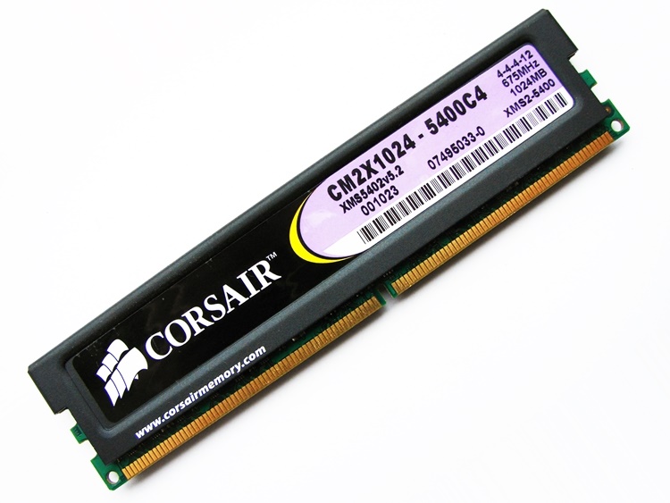 Corsair CM2X1024-5400C4 1GB XMS2 (XMS5402v5.2) CL4 675MHz PC2-5300 / PC2-5400 240-pin DIMM, Non-ECC DDR2 Desktop Memory - Discount Prices, Technical Specs and Reviews