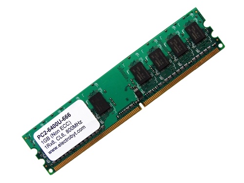 Electrobyt PC2-6400U-666 800MHz 1GB 1Rx8 240-pin DIMM, Non-ECC DDR2 Desktop Memory - Discount Prices, Technical Specs and Reviews