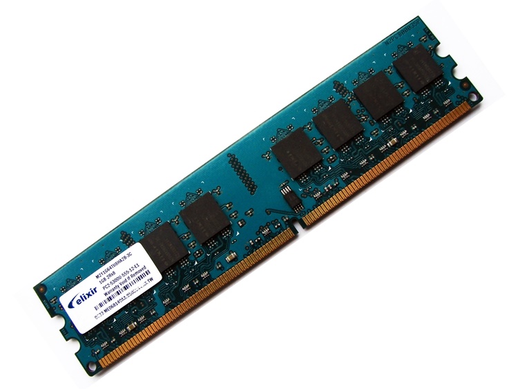 Elixir M2Y1G64TU8HA2B-3C PC2-5300U-555-12-E1 1GB 2Rx8 240-pin DIMM, Non-ECC DDR2 Desktop Memory - Discount Prices, Technical Specs and Reviews