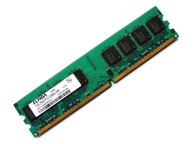 Elpida EBE11UD8AGWA-6E-E PC2-5300U-555 1GB 2Rx8 240-pin DIMM, Non-ECC DDR2 Desktop Memory - Discount Prices, Technical Specs and Reviews