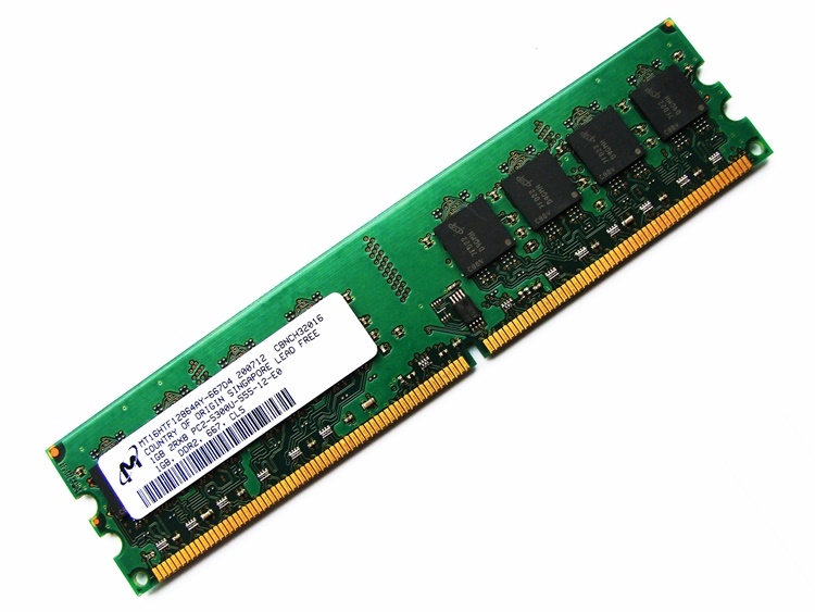 Micron MT16HTF12864AY-667D4 PC2-5300U-555-12-E0 1GB 1Rx8 CL5 667MHz 240-pin DIMM, Non-ECC DDR2 Desktop Memory - Discount Prices, Technical Specs and Reviews