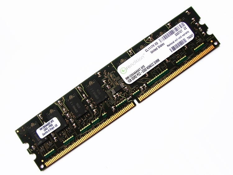 Rendition RM12864AA667.8FE PC2-5300 1GB 1Rx8 240-pin DIMM, Non-ECC DDR2 Desktop Memory - Discount Prices, Technical Specs and Reviews